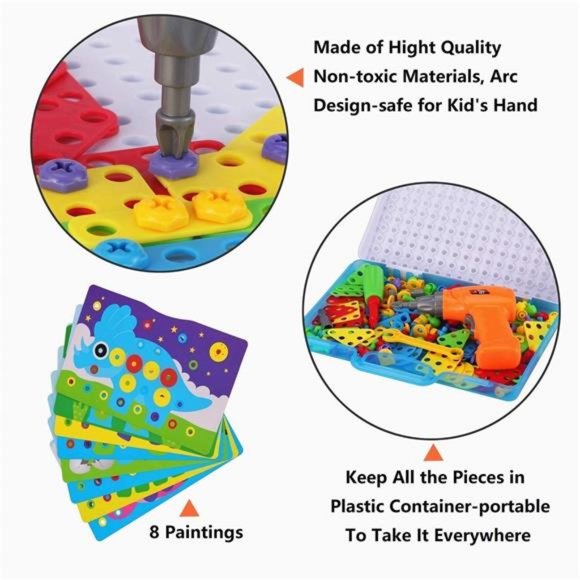 224 Piece Kids Bits Drill Puzzle STEM Engineer - Picture 3 of 7